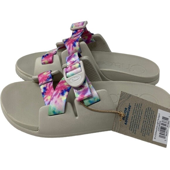 Chaco Chillos Kids Slip-On Sandals Size 6M Ultralight Comfort White Tye-Die - Picture 5 of 11